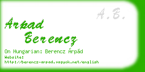 arpad berencz business card