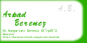 arpad berencz business card